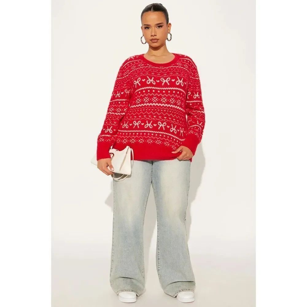 Red Pullover Sweater - Picture 6 of 9